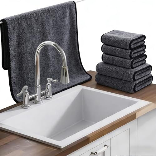 Shiny Cleaning Wipes Cloths, 6Pack Shiny Cleaning Towels, Shower Doors Drying Towels,Car Detailing Cloths Streak Free Glass Window Car Mirror Super Absorben Microfiber Shiny Cleaning Cloths (1L+2M+3S) - color: Grey, size: L+M+S