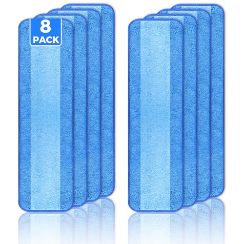 wlich 8-Pack Microfiber Cleaning Pads, 18-Inch Microfiber Mop Pads Compatible with Bona Mop, Washable and Reusable Mop Pad Refills for Hardwood Tile Laminate Floors - size: 8PCS