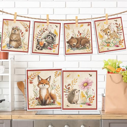 Reusable Swedish Dishcloths for Kitchen, 6PCS Cute Animals Cellulose Sponge Paper Towels Washable, Absorbent Fast Drying Swedish Dish Cloth for Home Cleaning - style: Animals