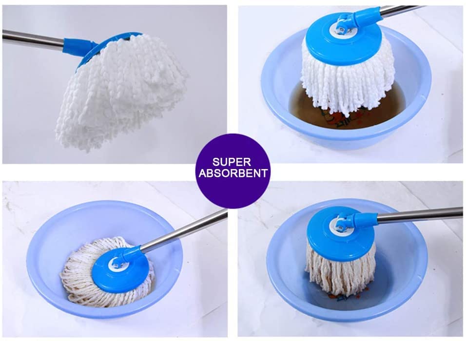 3 Pack Spin Mop Replacement Head 360° Microfiber Mops Refills Easy Cleaning Round Shape Standard Size