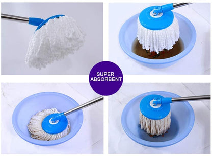 3 Pack Spin Mop Replacement Head 360° Microfiber Mops Refills Easy Cleaning Round Shape Standard Size