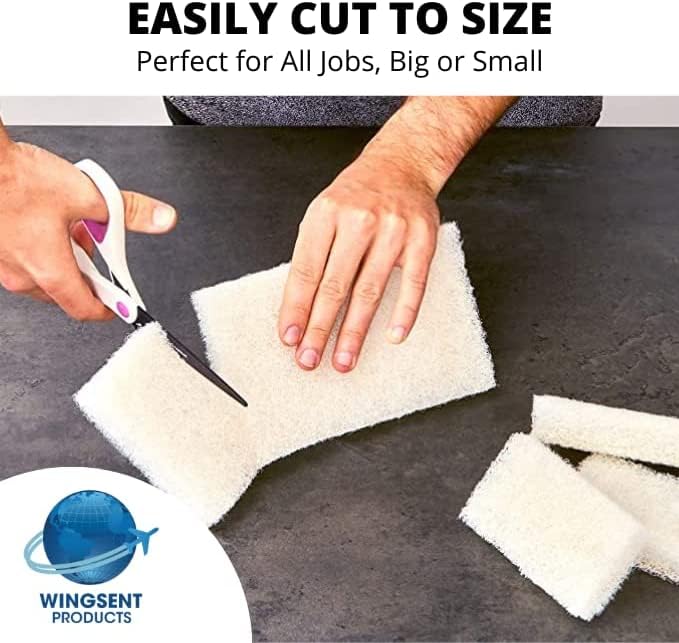Commercial Light Duty Scrub Pad 4.625" x 10" - White (Pack of 5) - 2ct. Case