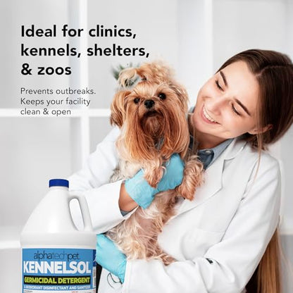 KennelSol Dog Crate Cleaner & Disinfectant for Kennels, Cages, Floors, Litter Boxes & Hard Surfaces | EPA-Registered, Kills Bacteria & Viruses, Parvo Disinfectant | 128 Fl Oz - 4 Count - size: 128 Fl Oz (Pack of 4)