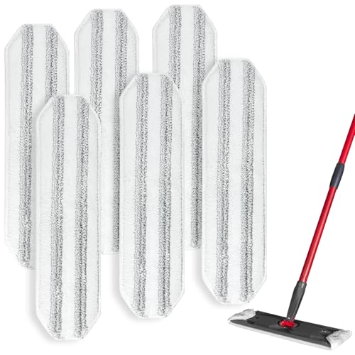 Aifacay Mop Pads for O Cedar H2prO Flat Mop, Reusable Microfiber Mop Head Replacements for OCedar H2 Pro Flat Mop, High Friction PP Fibers Added Wet & Dry Use Mop Refills for Home Cleaning - color: Flat Mop Pads-6 Pack