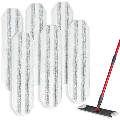 Aifacay Mop Pads for O Cedar H2prO Flat Mop, Reusable Microfiber Mop Head Replacements for OCedar H2 Pro Flat Mop, High Friction PP Fibers Added Wet & Dry Use Mop Refills for Home Cleaning - color: Flat Mop Pads-6 Pack