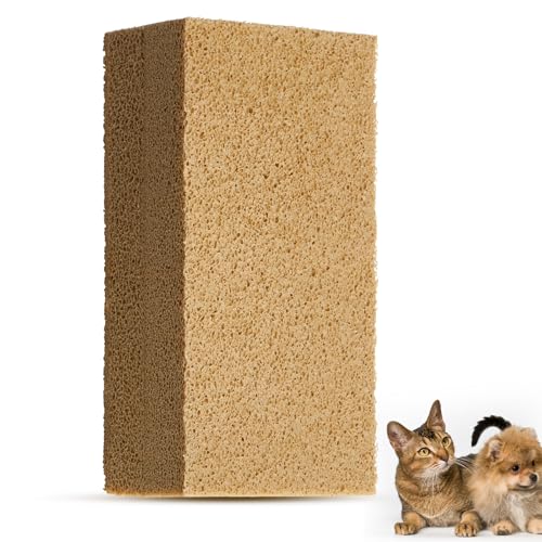 Pet Hair Remover Sponge Cat and Dog Hair Sponge Rubber Pet Fur Lifter Removal Tool, Remove from Furniture, Carpet, Bedding, Clothing, 6.26 x 3.28 x 1.89 Inch(Khaki,1 Pack) - color: Khaki