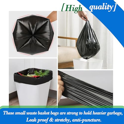 1.2 Gallon (1-1.2 Gal)120 pcs Small Black Trash Bags, Strong 1 Gallon 1.2 Gallon 1.3 Gallon Garbage Bags, Bathroom Trash Can Bin Liners,Mini Bags Waste Basket Liner,Fit 5 Liter, 1-1.2 Gal (1.2B120) - style: 1.2Gal Black-120