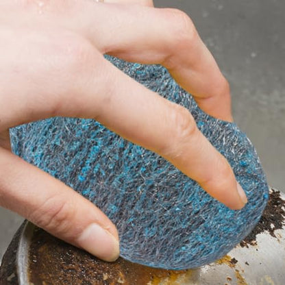 Metal Scrub | Effective Steel Soap Scrubber | 10X Abrasive Reusable Multi-Purpose Brush for Grime Sink Pans Hygiene Stovetops Pots Skillets Stubborn Grease