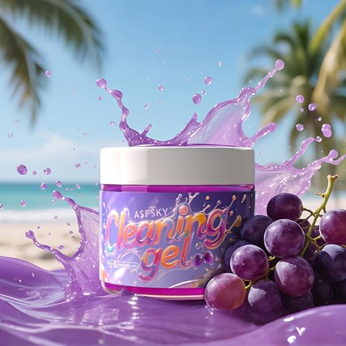 ASFSKY Car Cleaning Gel (Purple,Grape) Dust Cleaning Putty Universal Car Interior Cleaner Keyboard Dust Remover Car Slime Gifts for Men Women girl（1 pack） - color: Light purple