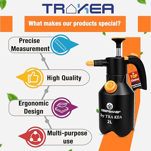 Premium 2L Handheld Pump Sprayer Adjustable Watering Nozzle Continuous Spray Bottle for Gardening and Household Cleaning – Heavy Duty Chemical Resistant