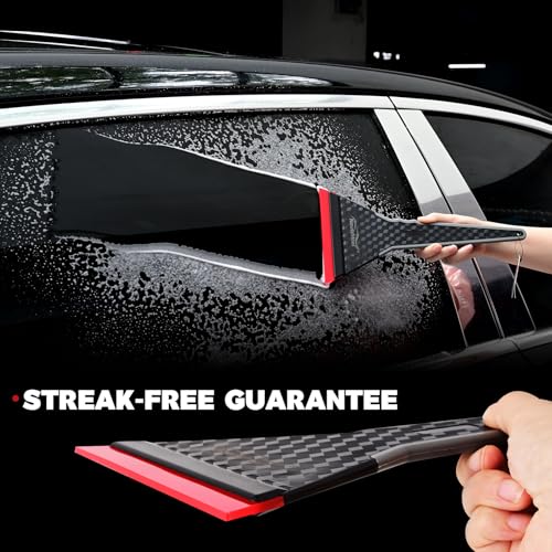 Professional Window Tint Tools Triangle Squeegee PPF Tool - 2 Pack | Long Handle Scraper, TPU Rubber Blade, Water Removal Tool, Auto Tinting Film Installing, Windshield Rear Glass Cleaning
