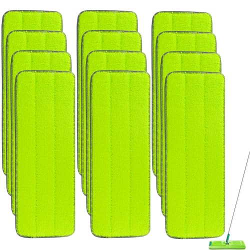 Replacement Microfiber Mop Pads for Libman Rinse 'n Wring Mop and Bucket System, Washable Reusable Wet & Dry Cleaning Refill Head for Multi-Surface Floor-12 Pack - color: 12 Pack