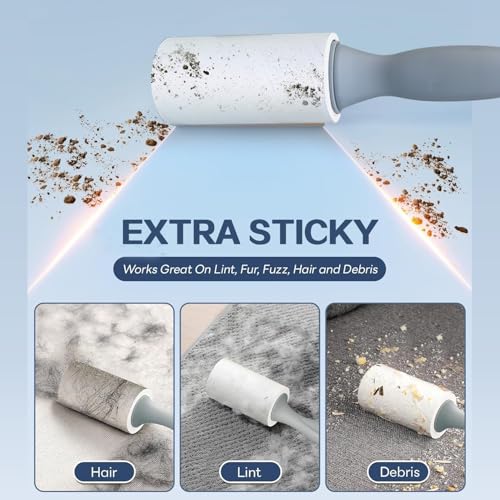 Pet Hair Lint Rollers, 3 Pack, 90 Sheets Each– Reusable Sticky Roller for Pet Hair, Cat & Dog Hair Remover, Lint Remover, Pet Hair Remover for Furniture, Clothing & Cars - size: 3 pcs - 270 Sheets