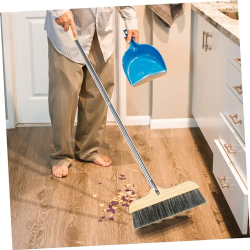 Hemobllo Long Handle Bristle Floor Broom with Wood and Construction Thick Soft Beveled Bristles for Indoor Outdoor Sweeping Easy Dust Collection for Home Kitchen Office Cleaning
