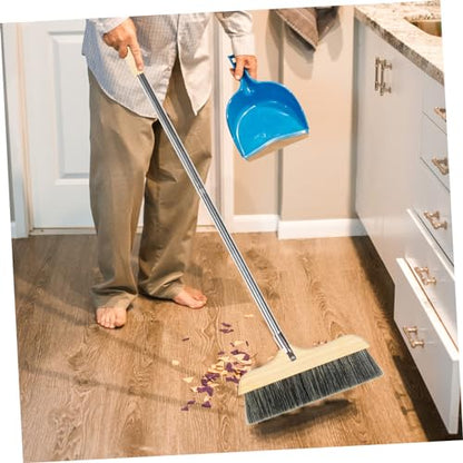 Hemobllo Long Handle Bristle Floor Broom with Wood and Construction Thick Soft Beveled Bristles for Indoor Outdoor Sweeping Easy Dust Collection for Home Kitchen Office Cleaning