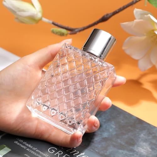 Vintage Glass Spray Bottle - Refillable Perfume Atomizer, Empty Perfume Bottles with 3 Dispensers (100ml/3.4 Oz) - style: vintage 100ml