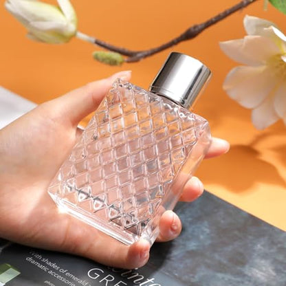 Vintage Glass Spray Bottle - Refillable Perfume Atomizer, Empty Perfume Bottles with 3 Dispensers (100ml/3.4 Oz) - style: vintage 100ml