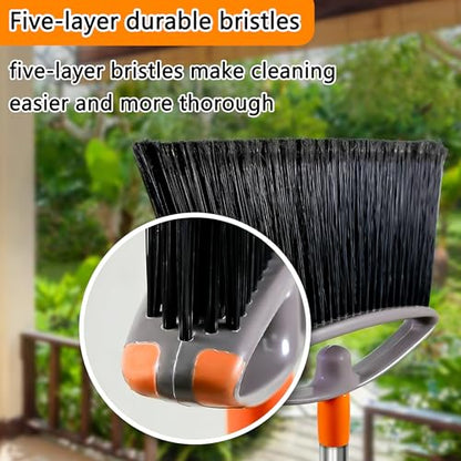 Heavy-Duty Broom, Suitable for Both Indoor and Outdoor use, Ideal for Cleaning Yards, garages, Shopping Centers, Kitchens, Balconies, Offices, and pet Hair