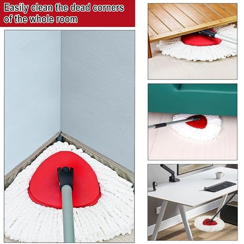 8 Pack Spin Mop Replacement Heads, 100% Microfiber Spin Mop Refill for Easy Wring Compatible with Triangle Spin Mop, 360 Degree Spinning Mop Replace Head for Floor Cleaning - size: 8Pack