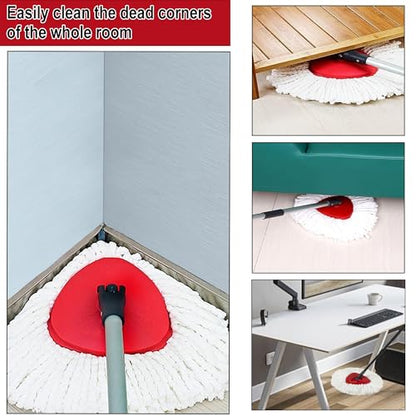 8 Pack Spin Mop Replacement Heads, 100% Microfiber Spin Mop Refill for Easy Wring Compatible with Triangle Spin Mop, 360 Degree Spinning Mop Replace Head for Floor Cleaning - size: 8Pack