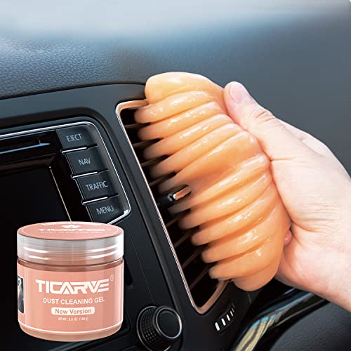 TICARVE Cleaning Gel for Car Detail Putty Car Vent Cleaner Putty Gel Detail Auto Tools Car Interior Cleaner Cleaning Mud for Car and Keyboard Cleaner Slime 2026 Upgrade - size: Orange 1Boxed