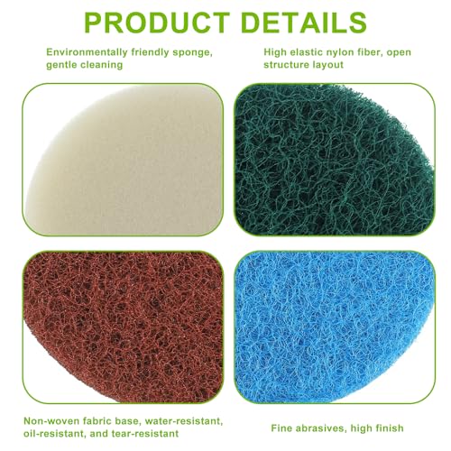 16pcs Electric Cleaning Brush Pad Set 4 Foam Pads 4 Kitchen Mats 4 Heavy Duty Pads 4 Microfibre Pads fit for Bosch Home/Garden 6033 Battery Cleaning Brush - size: Blue Green White Red