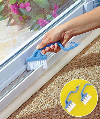 2pcs Hand-held Groove Gap Cleaning Tools Door Window Track Kitchen Cleaning Brushes (Sky Blue) - color: Sky Blue