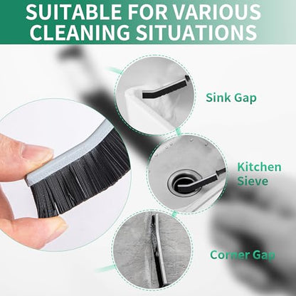 6-Pack Hard Bristle Crevice Cleaning Brush, Best Tool for Cleaning Grout, Gaps, and Sink, Home Cleaning Essentials, Crevice Cleaning Tool for Kitchen and Household Use