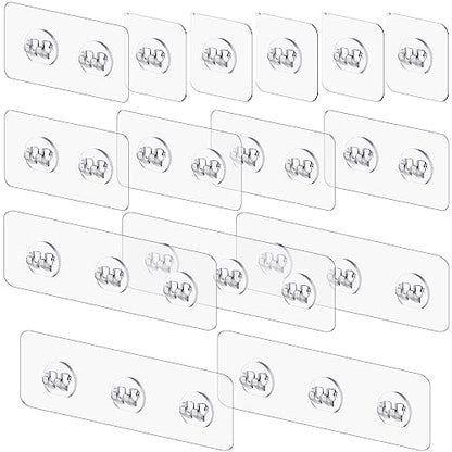 vivinin 15 Pack Shower Caddy Adhesive Replacement, Shower Shelf Adhesive No Drilling, Adhesive Hooks for Showe Caddy, Soap Holder, and Kitchen Racks