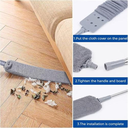 Retractable Gap Dust Cleaning Artifact, Flat Duster, Retractable Microfiber Dust Brush Gap Mop for Cleaning (3mop + 6cloth) - color: 3mop + 6cloth