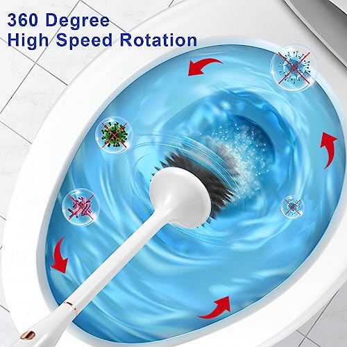 Electric Toilet Bowl Brush,Silicone Toilet Brush,Toilet Bowl Brush and Holder Set with Ventilated Holder,Toilet Brush, Floor Standing, Wall Mounted Without Drilling，Rechargeable 2packs - size: 2packs