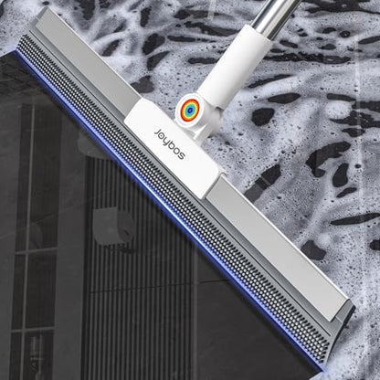 Rubber Squeegee Broom for Floor,Upgrade 62" Long Handle Window Squeegee, 2 Cleaning Cloths, Silicone Pet Hair Remover,Magic Squeegee Broom Removes Water Spots, Stains, Grease, and Glass Surfaces. - size: L-3 in 1