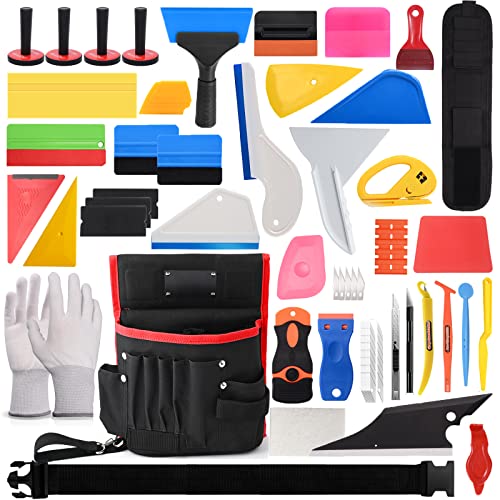 NEWISHTOOL Vinyl Wrap Tool Window Tint Film Application Kit Includes Wrap Tools Bag Wristband Pouch Vinyl Magnets PPF Squeegee for Car Wrapping, Auto Glass Film & Paint Protection Film Installing