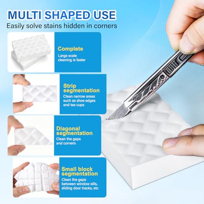 Magic Sponges Cleaning Eraser, 100Pack 2X Density Stronger Melamine Sponge Foam Pads, Multi-Functional Household Cleaner Dish Sponge, Cleaning Supplies for Kitchen, Bathroom, Floor, Sink,Wall Cleaner - size: 100