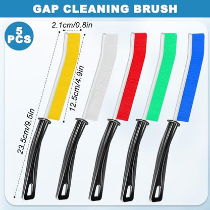 Crevice Cleaning Brush 5 Set-Narrow Gap Cleaning Brushes for Window, Bathroom, Kitchen, and Small Room, Hard-to-Reach Areas(Mix) - color: Mix