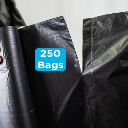 Highbar Select 250 Count, 40-45 Gallon Trash Bags, Heavy Duty Black Bags, Ideal for 39, 40, 42, 45 Gallon - style: 40-45 Gal, 16 Micron Equiv, 250 Count, Black