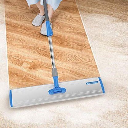 Microfiber Wet Mops 24 in Heavy Duty Flat Floor Mop Adjustable Handle with 4 Washable Mop Clothes - size: 24 IN