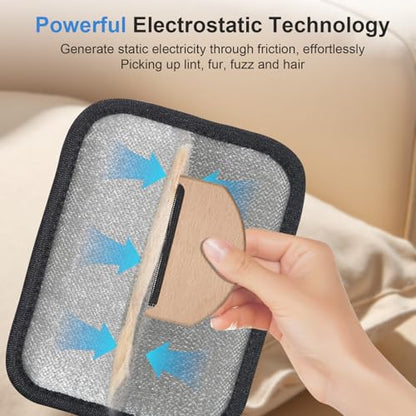 2 Pcs Static Pet Hair Remover and Scraper : Electrostatic Pet Hair Removal Gloves, Reusable Cat Dog Hair Remover Tool, Pet Hair Remover for Furniture, Carpet, Clothes, Car Seat