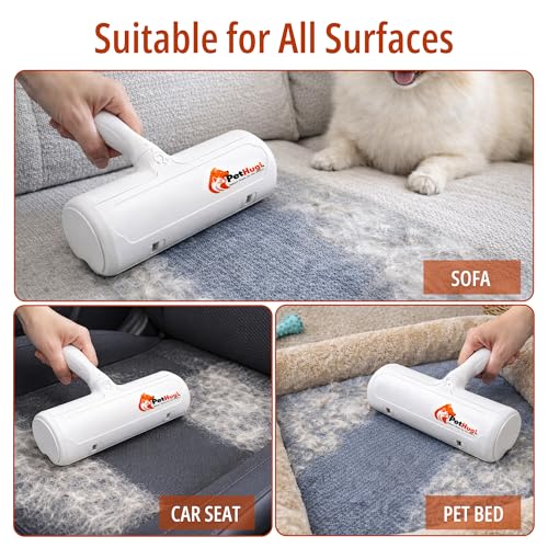 Reusable Pet Hair Remover Roller for Couch & Furniture – Self Cleaning Lint Roller for Dog & Cat Hair, Washable Pet Hair Cleaner for Carpet, Sofa & Bedding