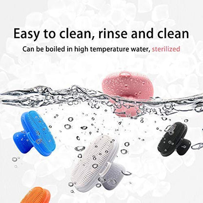 Face Scrubber 2Pack Silicone Face Scrubber for Men, Facial Cleansing Brush Silicone Face Wash Brush Manual Waterproof Cleansing Skin Care Face Brushes for and Exfoliating - color: Black+white