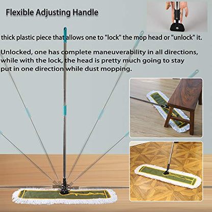 OFO 36inch Industrial Commercial Dust Mop 2 Sets //Heavy Duty Dust Mop // 63inch Length Stainless Steel Handle //Easily Clean Large Area Factory,Shopping Mall,Garage - style: 36 Inch