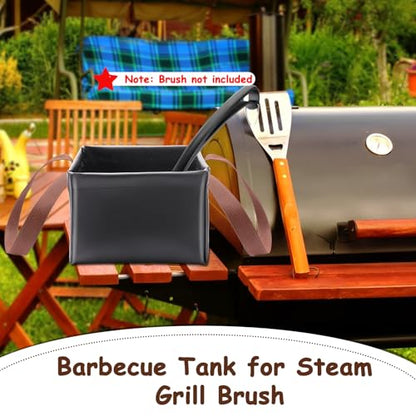 Grill Brush Water Bucket, Collapsible Dunk Tank Grill Brush Bristle Free for Barbecue Cleaner Tank for Steam Grill Brush Cleaning - color: Black