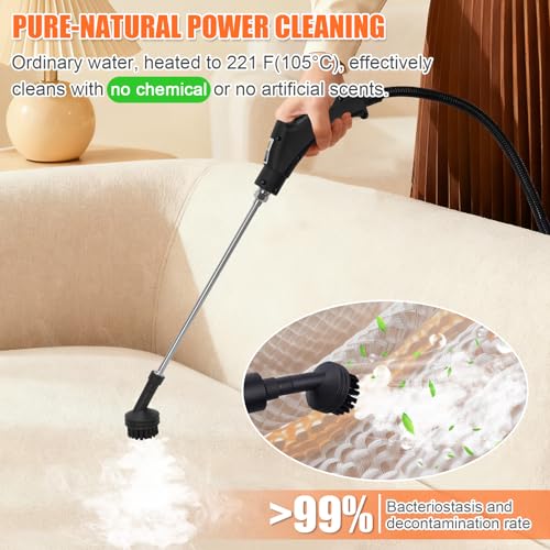 Foandbevi Steam Cleaner 2500W High Pressure Steamer for Cleaning, Car Steamer Handheld Steam Cleaner for Home Use, Steam Cleaner for Upholstery, Kitchen, Bathroom, Grout - color: Grey