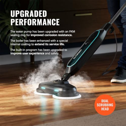 Pursteam New & Improved ScrubMaster Steam Mop with Dual Scrubbing LED Head - size: Steam Mop - ScrubMaster 2.0