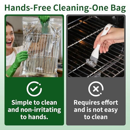 10-Pack Heavy Duty Oven Rack Cleaning Bags,19.7 * 27.5 inch，No Scrub Reusable Leak-Proof Soaking Bags for Grill Grates，Universal Fit for Oven Racks, Griddles and Smoker Grates