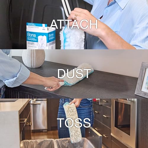 Bona Disposable Duster Refills - 5 Pack - High Performance Dusting System - Microfiber Dusters Remove Dust and Pet Hair for Quick Spot Cleaning - style: Disposable Duster Refills - 5 Pack
