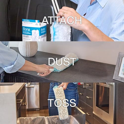 Bona Disposable Duster Refills - 9 Pack - High Performance Dusting System - Microfiber Dusters Remove Dust and Pet Hair for Quick Spot Cleaning - style: Disposable Duster Refills - 9 Pack