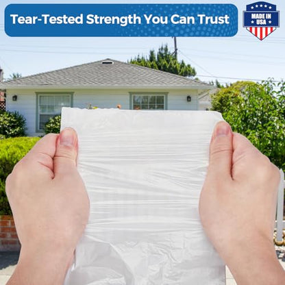 Fuxury 30-33 Gallon Trash Bags Medium Duty, 250 Count Garbage Bags, 32 x 38" Extra Large Clear Trash Bags, 0.6 Mil Plastic Bags for Serious Garbage Cleanup, Made in USA - color: 33Gal-250Ct(Clear)