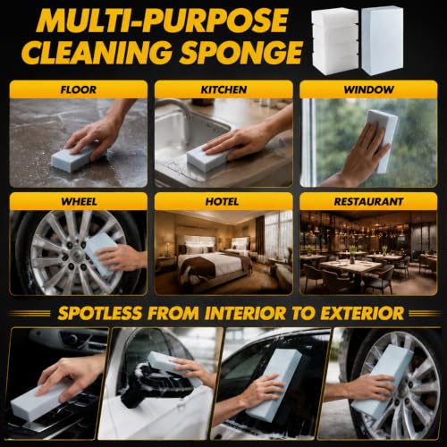 Extra Large Big Magic Eraser Mop Sponge, Boat Eraser Heavy Duty Car Wash Sponge, Gray Thickened 11.8*3.94*1.57″, Cleaning Foam Sponge for Floor, Pool, Kitchen, Bathroom, Walls, gutter(6)