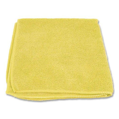 Boardwalk Microfiber Cleaning Cloths, 12-Pack, Yellow, 12" Square, Superior Absorption, Washable, Lint & Streak Free, Used Wet Or Dry - color: Yellow